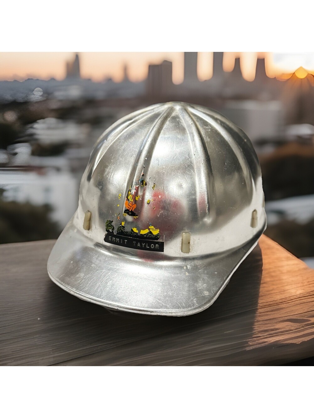 Vintage Aluminum Hard Hat w/ Liner Leather Band– McDonald Style – Emmit Taylor